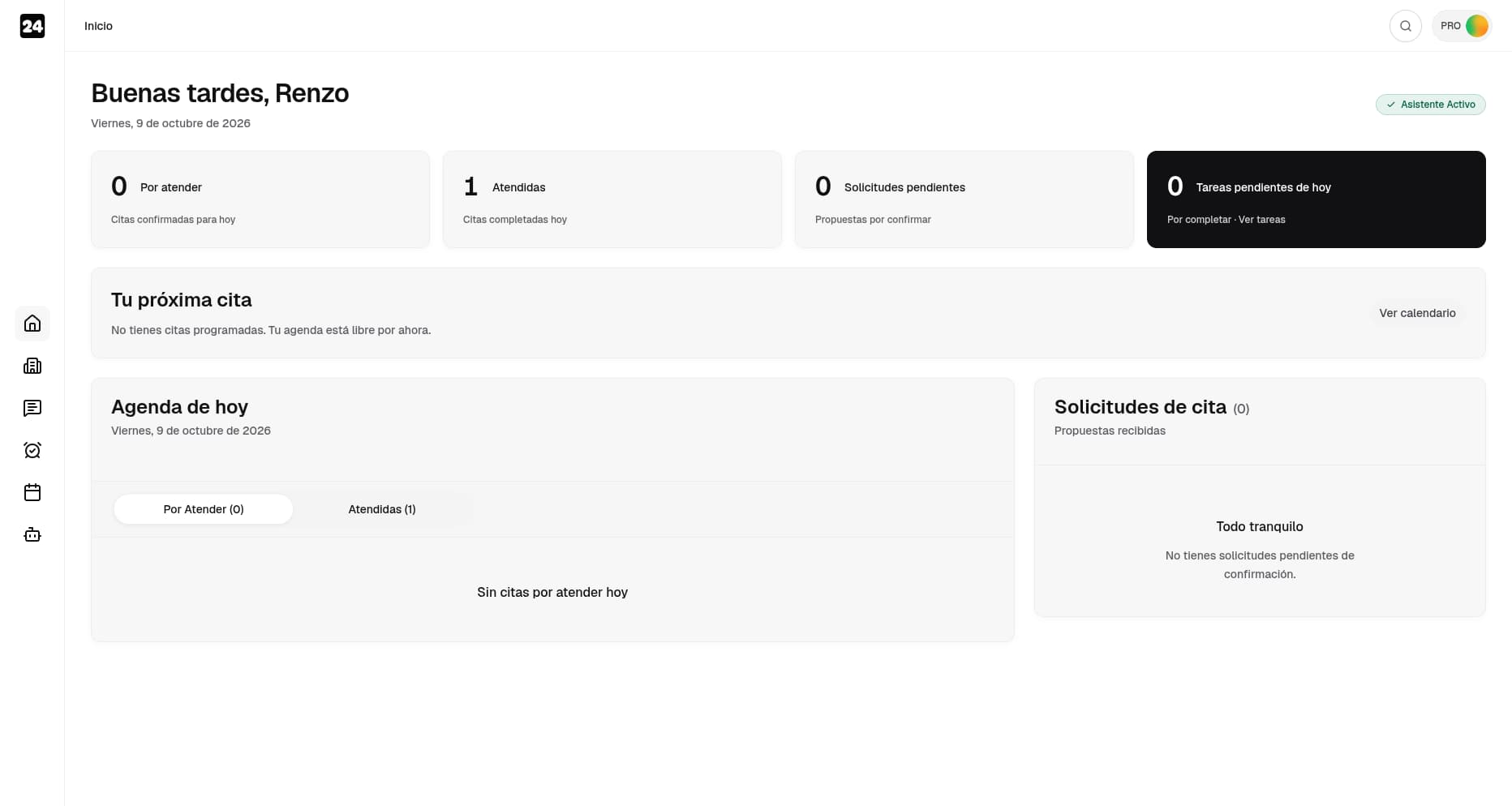 Panel de Mi Asistente 24H